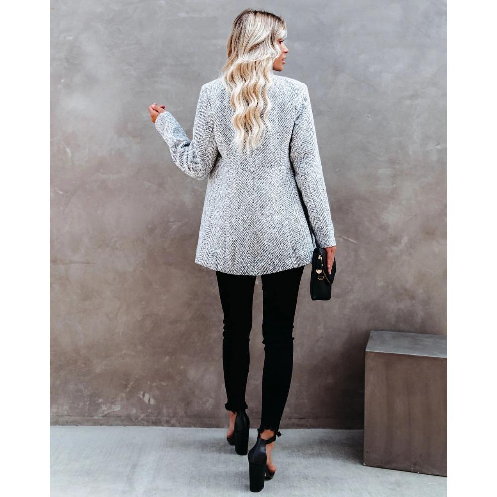 GMXIA Damen Vintage Casual Einfarbig Druck Herbst Winter Langarm Jacken & Mäntel