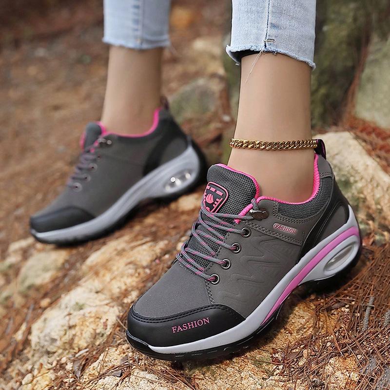 Fashion Waterproof Hiking Shoes Woman Outdoor Pu Leather Climbing Trekking Sneakers For Women Wear-resistant Non-slip Walking Shoes