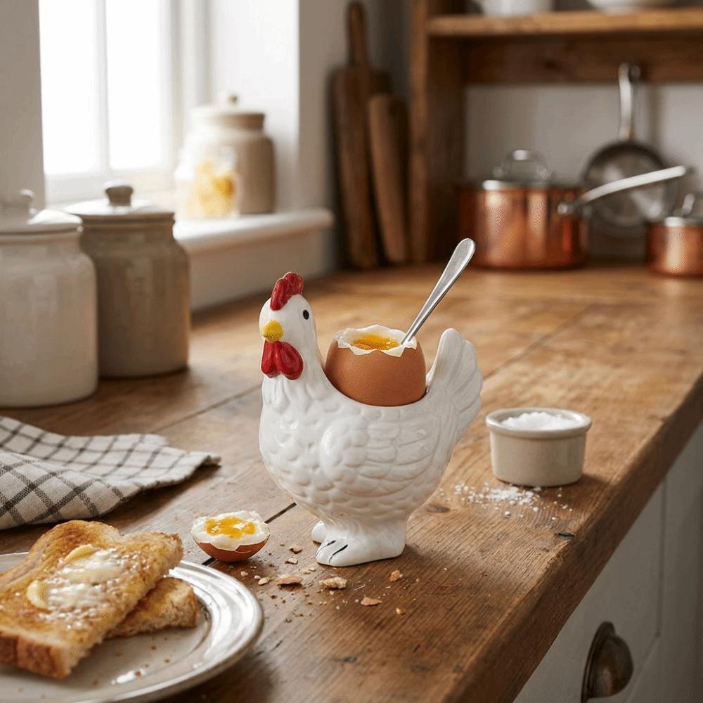 Smooth Surface Chicken Egg Holder Cartoon Boiled Egg Stand Unique Egg Tray Cup Ornament Home Use