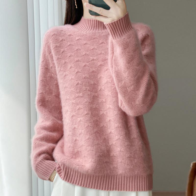 Women Sweater 100% Wool MODERN NEW SAGA Turtleneck Knit Pullover Thick Winter Jumpers Female Knit Tops