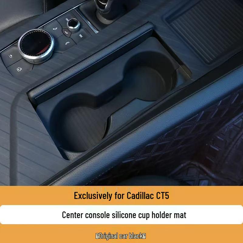 Silicone Central Control Pad & Wireless Charger for Cadillac CT5 - Anti-slip, Scratch-proof Cup Holder Insert