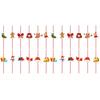 24Pcs Christmas Straw Snowman Elk Santa Hat Holiday Decoration Food Grade Plastic Xmas Disposable Drinking Straw Party Supplies