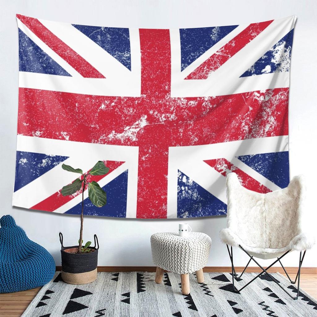 Distressed Union Jack Flag Tapestry Decor Art Aesthetic Tapestries for Living Room Bedroom Home Wall Cloth Wall Hanging