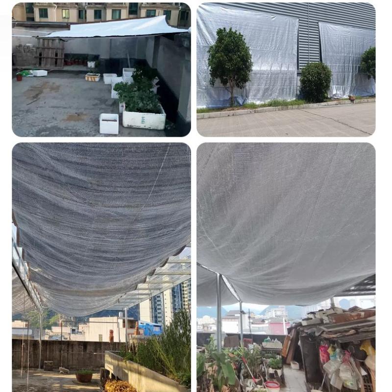 75% Shading Rate Aluminum Foil Sunshade Cloth Heat Insulation Anti-aging Sunscreen Net Outdoor Balcony Flower Planting Reflective Cooling Shading Nets