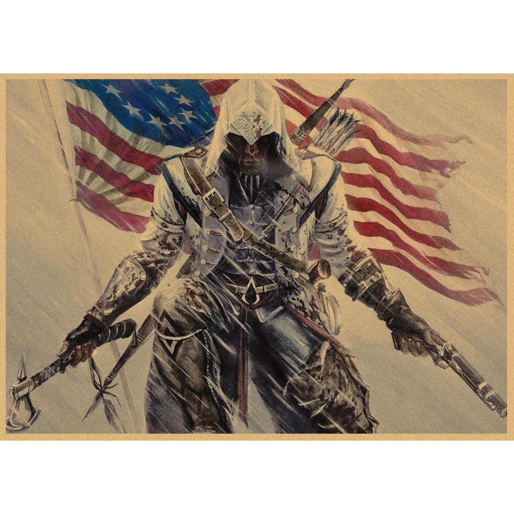 Assassin's Creed Retro Kraft Paper Wall Poster Mural 250