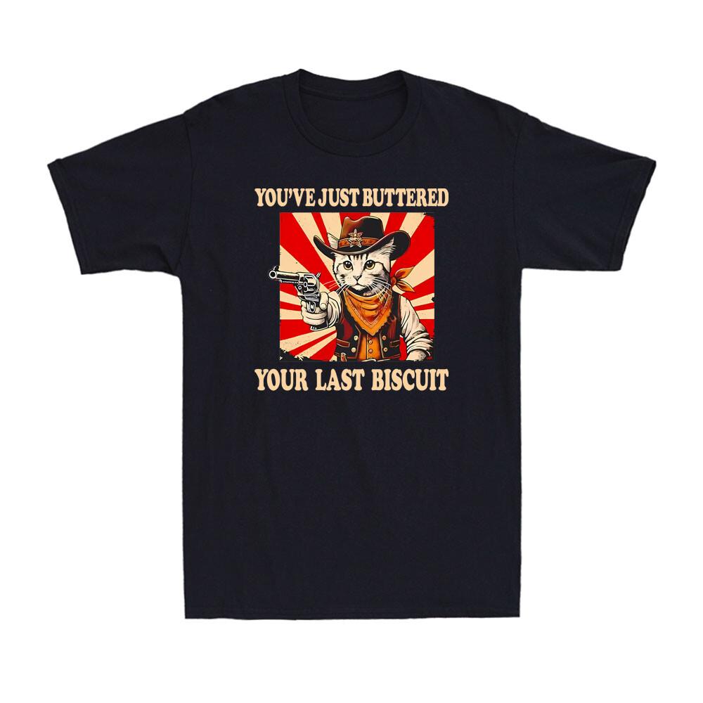 You ve Just Buttered Your Last Biscuit Western Cowboy Cat Vintage Men s T-Shirt S разноцветный