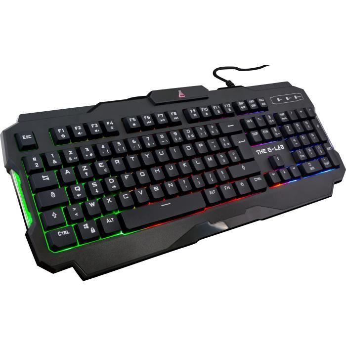 Pack Gamer 4 en 1 - The G-Lab - COMBO ACTINIUM - Souris Filaire - Clavier Filaire - Casque Filaire - Tapis de Souris