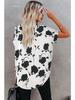Women's Fashion Oversized White 3D Flower Print T-Shirt Summer Blouse Tee Female Tops Clothing