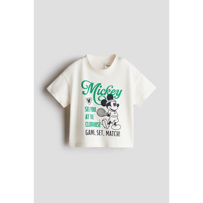 

[Disney Микки] HM Детская одежда Футболка для малыша 25 Осень Новое поступление Хлопок Круглый вырез Короткий рукав Топы 1263213 Cream/Mickey Mouse 73/48