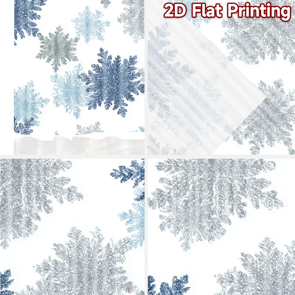 2pcs, 2D FLAT PRINTING Curtains (Without Rod) Snowflake Pattern(1) Christmas Holiday Curtains with Digital Printing Versatile