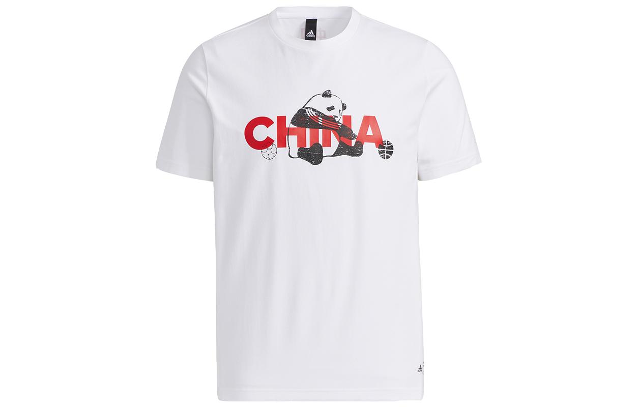 Adidas T Shirts Unisex White Crew Neck Moderate Straight Fit GP1848 XXL