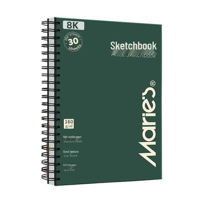 Mali Art Student A4 Thickened Cowhide Spiral Sketchbook, Blank for Hand-Painted Drawings