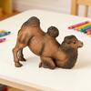 Simulation Camel Model Kneeling Two-humped Camel Figurine Realistic Miniature Animal Collectible Toy Desktop Decoration Ornament