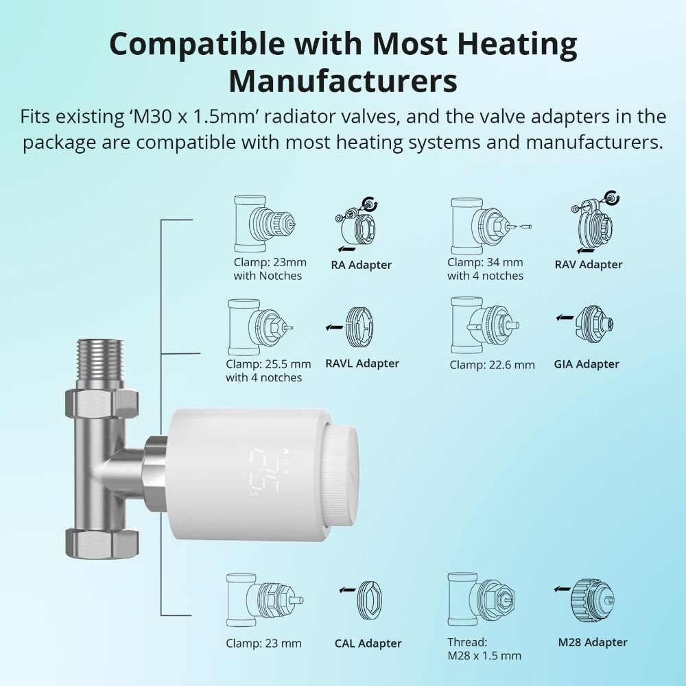 Compact Design Tuya Zigbee Radiator Actuator Valve Customizable Schedule Supports Alexa Google Home Temperature Controller