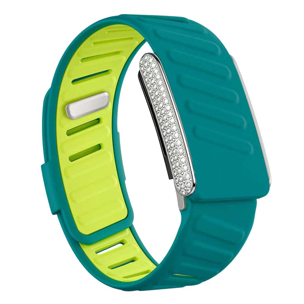 SportFlex Band For WHOOP 5.0 ECG-MG Wrist Band Casual Wristband with Full-Diamonds Bright Silver Metal U-Frame for WHOOP 5.0 One+Peak Silicone Strap
