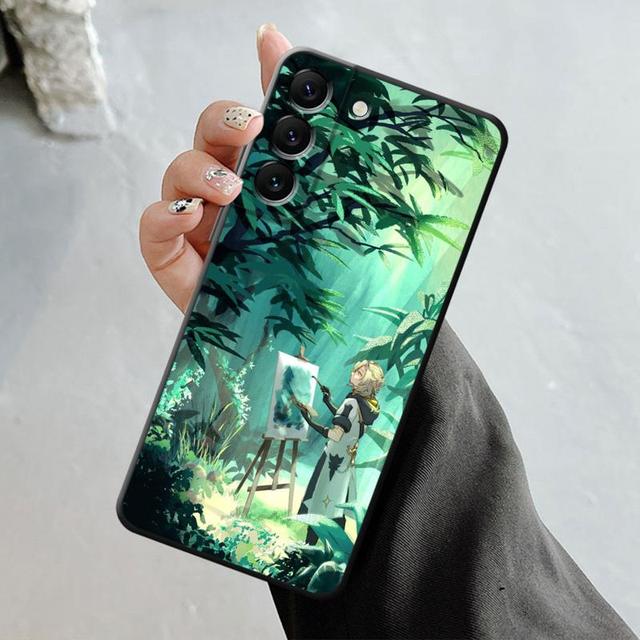 Hülle für Samsung Galaxy S23 S22 S21 S20 Fe Ultra S10 S9 S8 Plus Note 20ultra 10plus Cover Game Genshin Impact Yan Fei Barbatos