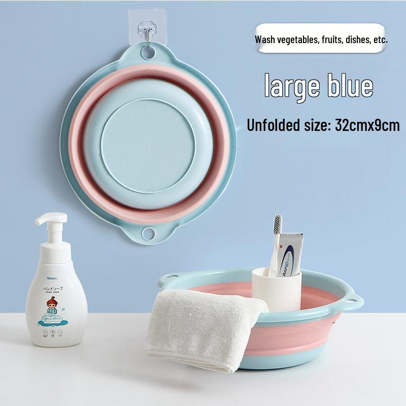 Portable Silicone Foldable Wash Basin - Large, Durable, Multi-purpose for Dorm or Foot Use