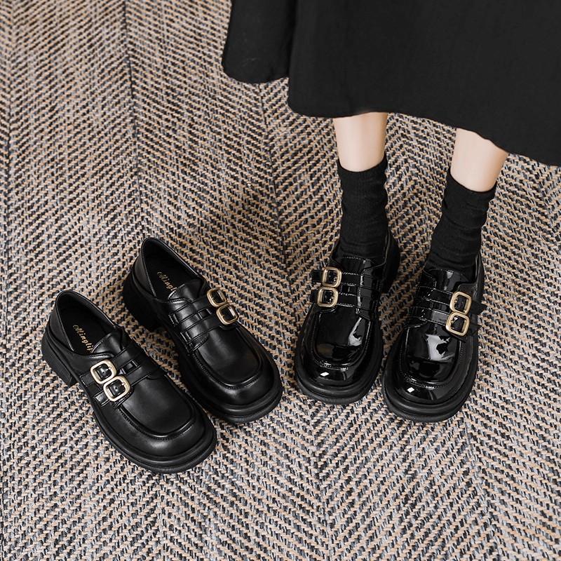 American Retro Small Leather Shoes Women's Autumn 2025 Versatile and Lightweight Japanese Jk Single Shoes Muffin Bottom Platform Loafers