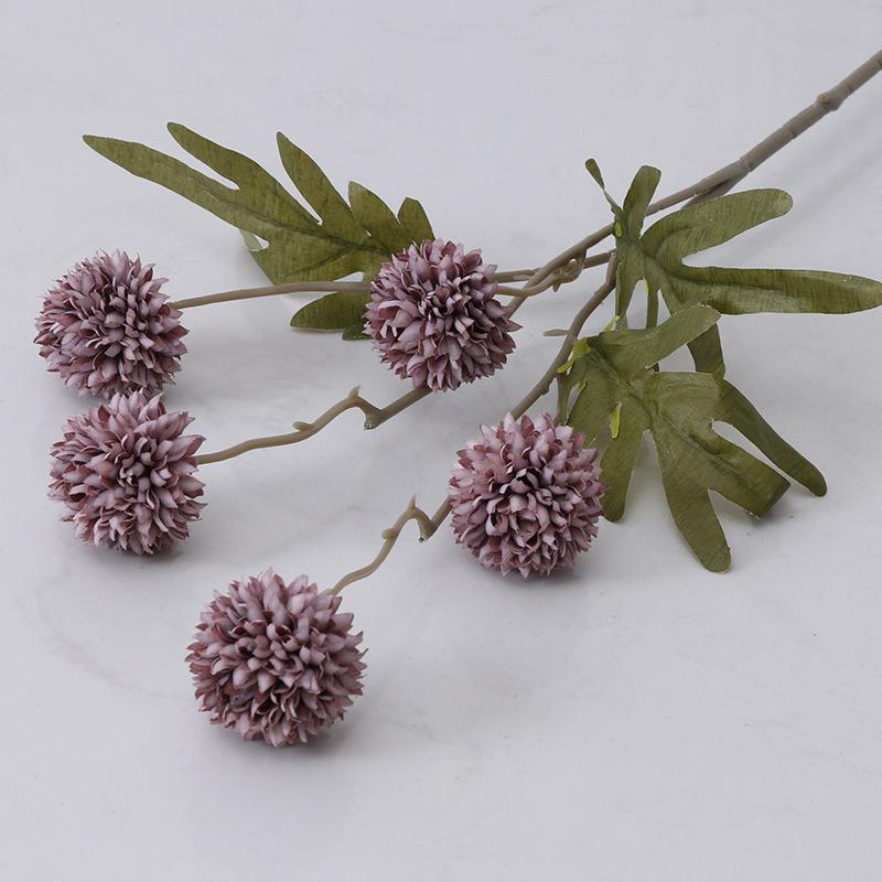 Dandelion Artificial Flowers Wedding Decoration 5 Head Fake Flowers Small Thorn Ball DIY Home Decor Bouquet Valentine's Day Gift