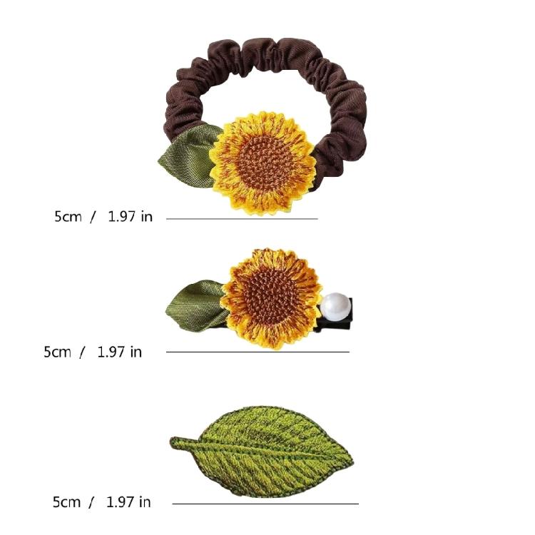 2Pcs Elastic Sunflower Hair Tie Fashion Hair Accesories Unique Hair Clip For Adding Style To Everyday And Special Event