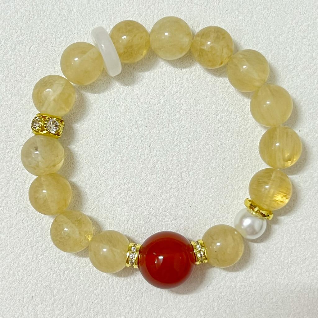 Crystal Beaded Bracelet for Women Handmade 10mm Round Beads Natural Stone Stretch Bangle DIY Jewelry Gifts