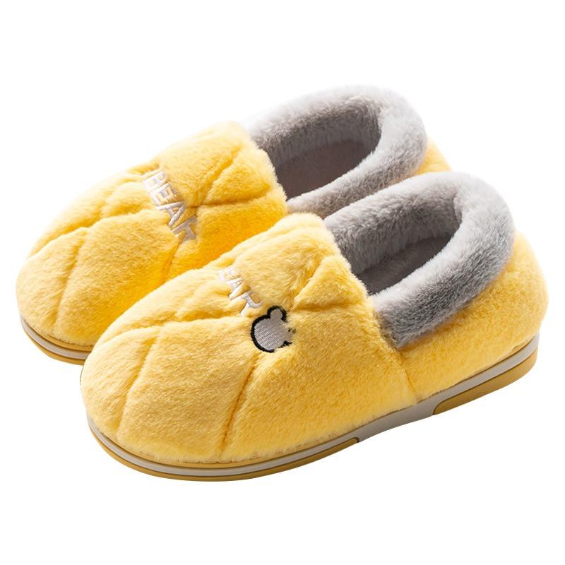 Men's cotton slippers winter bag heel indoor home men's warm and velvet household wool cotton shoes women wear outside winter
