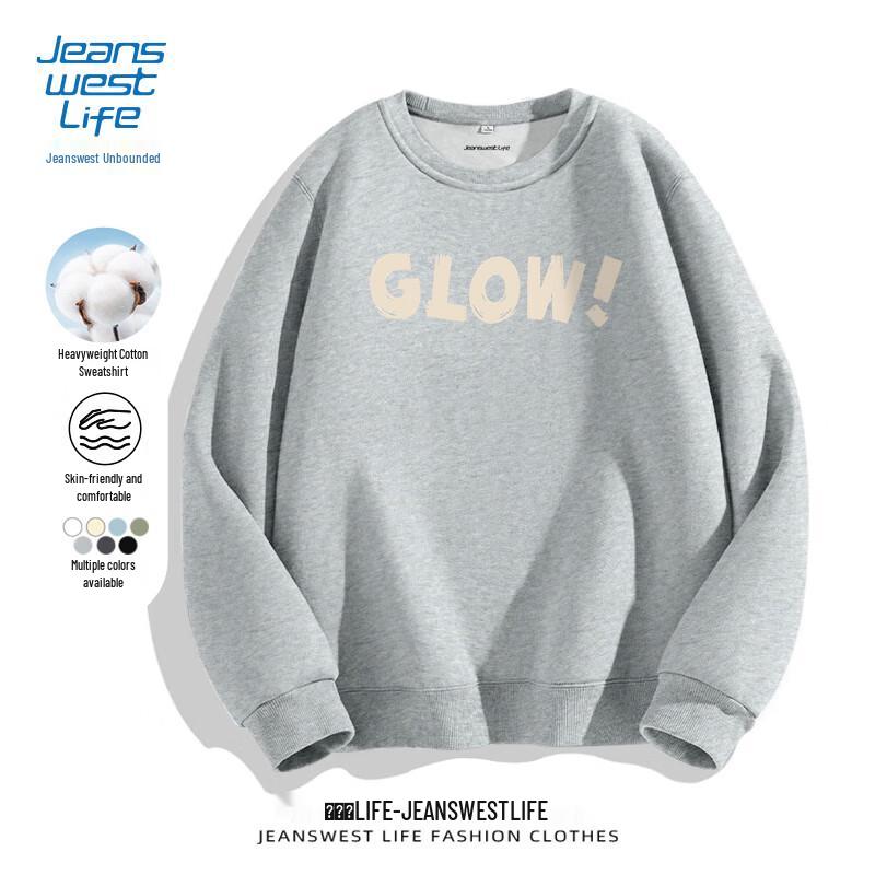 Jeanswest Life Heavyweight Letter Print Pullover Sweatshirt