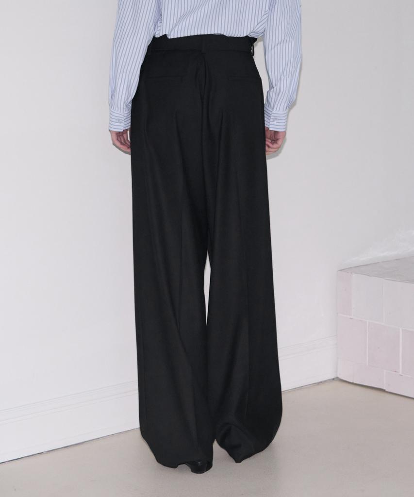 Kiyamo Side Flap Wide Slacks_Black