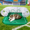 Football Field Cat Tunnel Mat Set Foldable Large Interactive Cat Play Mat Hideaway Tunnel Indoor Cats Enrichment Activity Mat Exercise Boredom Toy
