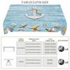 1 Stück Sommer Ozean Thema bedruckte Tischdecke, Retro Landhausstil, Holzbrett, Muschel, Ankermuster Design, Geeignet für Frühling und S