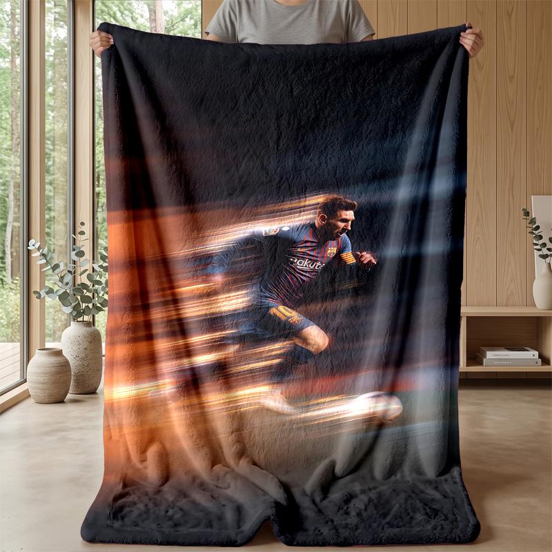 Lionel Messi Theme blanket Soft Flannel Blanket Plush Throw Blanket Cozy Sofa Bed Blanket for Home Decor