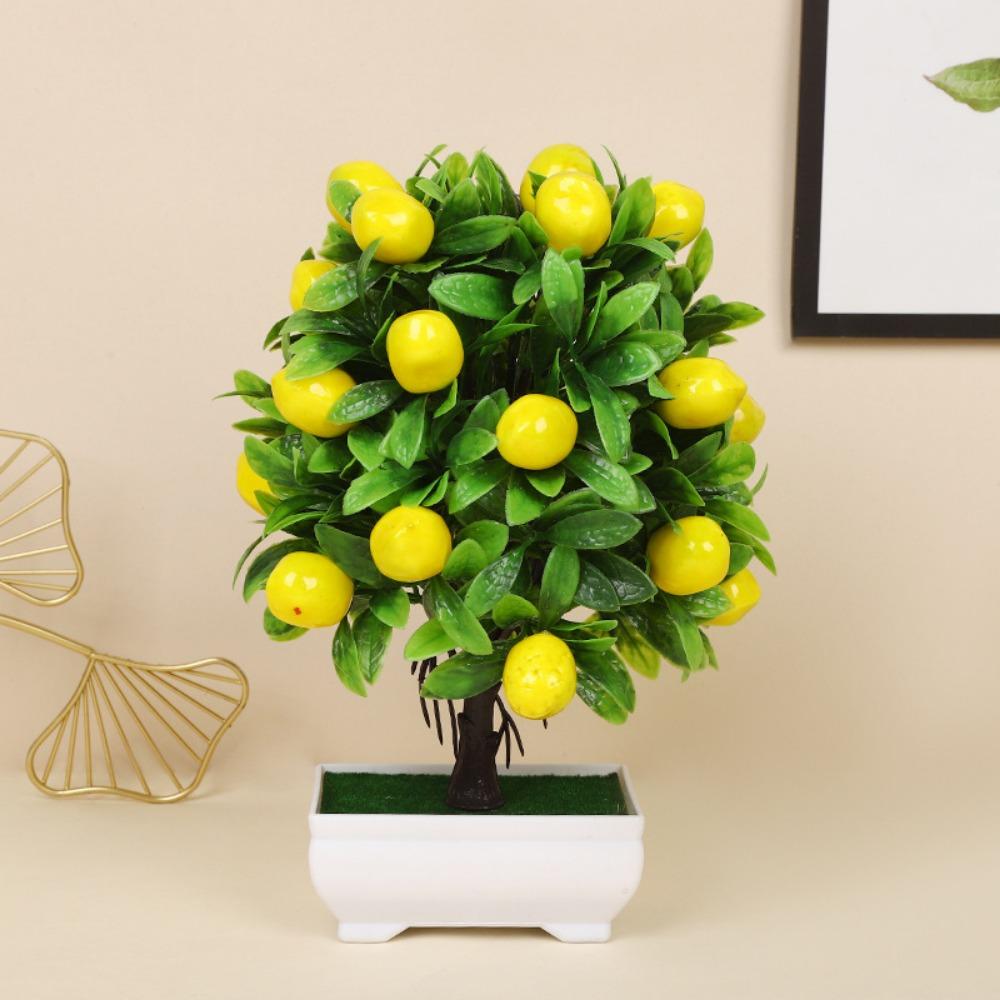 8 Stiler Frukt Bonsai Blomster Potte Simulert Grønne Planter Bryllup Hjem Hotell Kontor Borddekor
