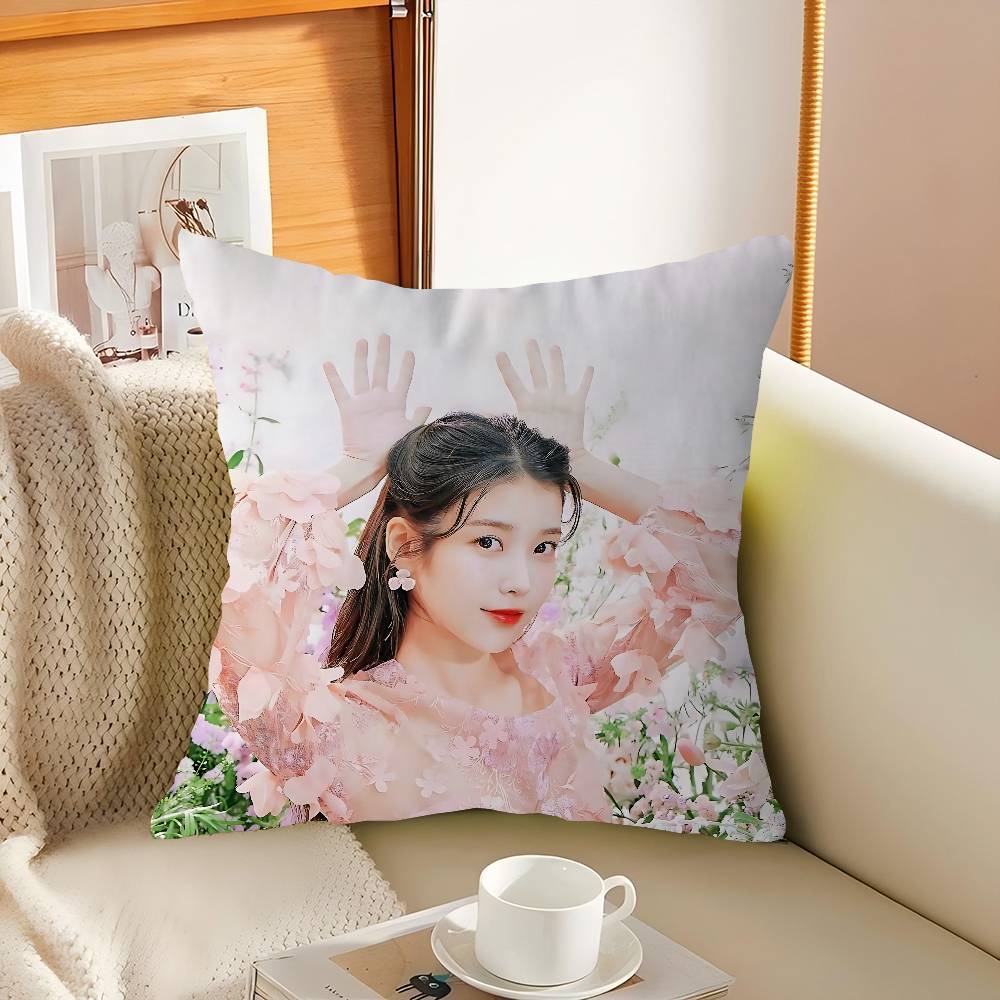 Singer I-IU Photo Pillow Case Throw Pillow Chair Seat Cushion Nap Pillows Home Chair Cushion Seat Soft Pad Pillow Sofa Cushion