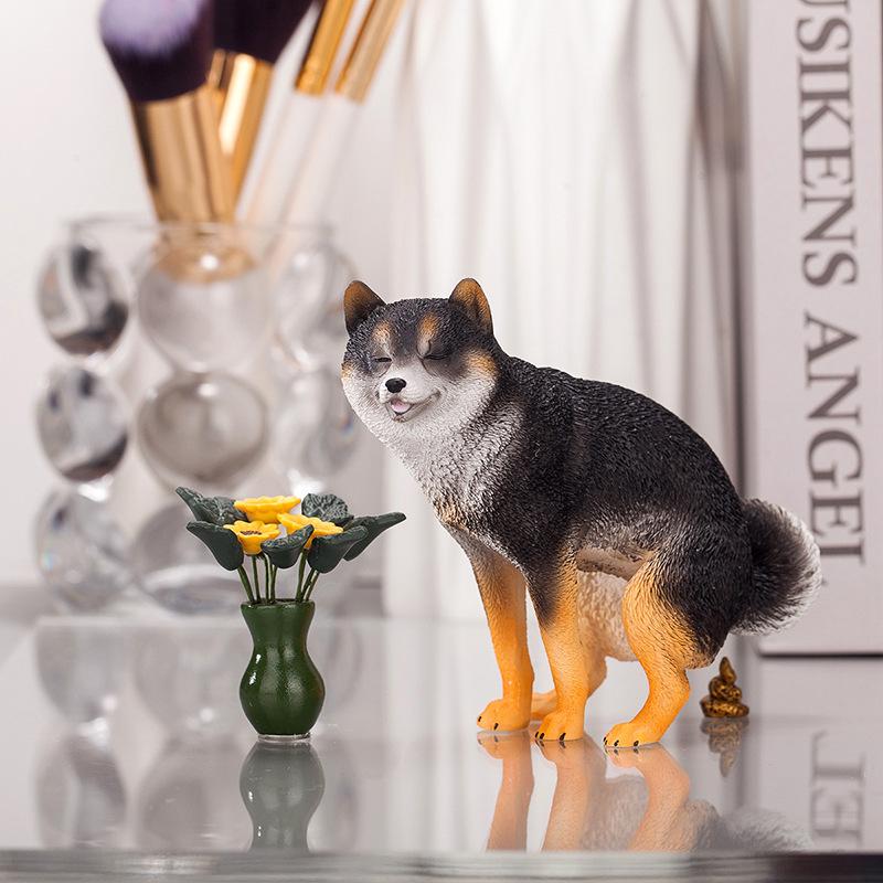 Creative Shiba Inu Car & Desk Ornaments - Cute Animal Models for Center Console Decoration