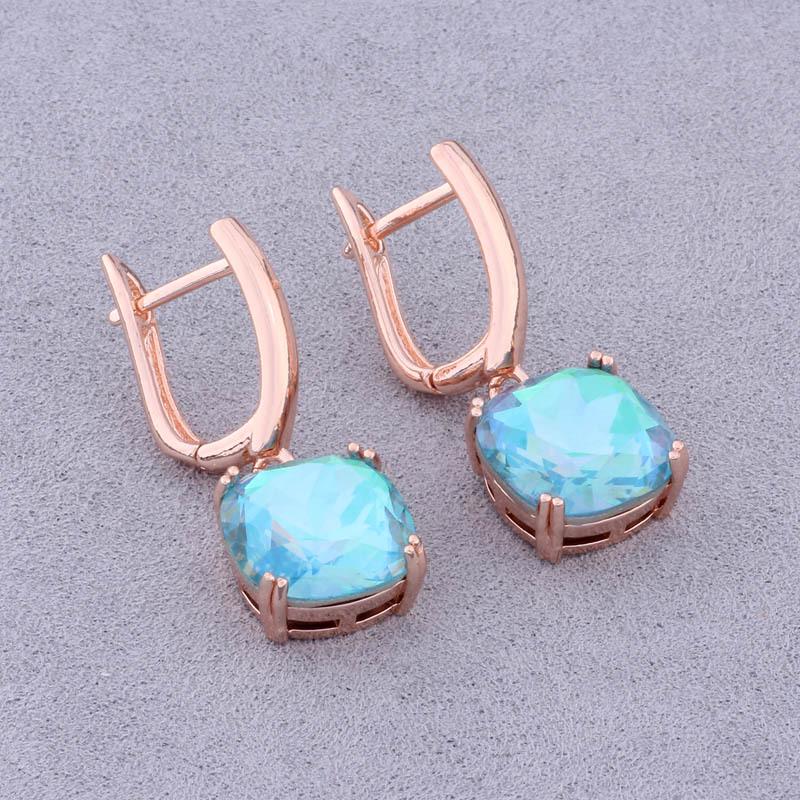 

Геометрические серьги с цирконом сладких цветов для женщин - Модный ретро-стиль