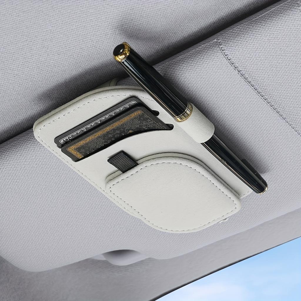 Magnetic Car Glasses Holder & Card Organizer - One-Hand Clip-Detach Fashion Glasses Case with Hands-Free Access To Lighter-like