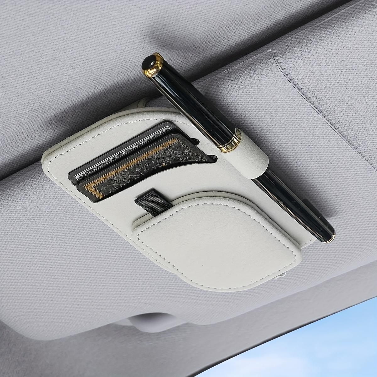 

Magnetic Car Glasses Holder & Card Organizer - One-Hand Clip-Detach Fashion Glasses Case with Hands-Free Access to Lighter-like білий