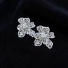 Silver Needle Pearl & Hollow Flower Stud Earrings - High-End Fashion Accessories for Women