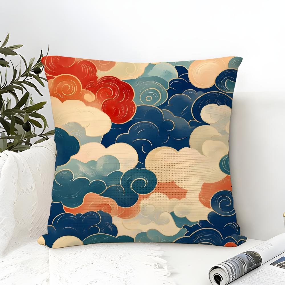 Classic Japanese Geisha Marine Day Pillow Case Linen Pillow Case Sofa Home Decor Cushion Cover Cushion Cove
