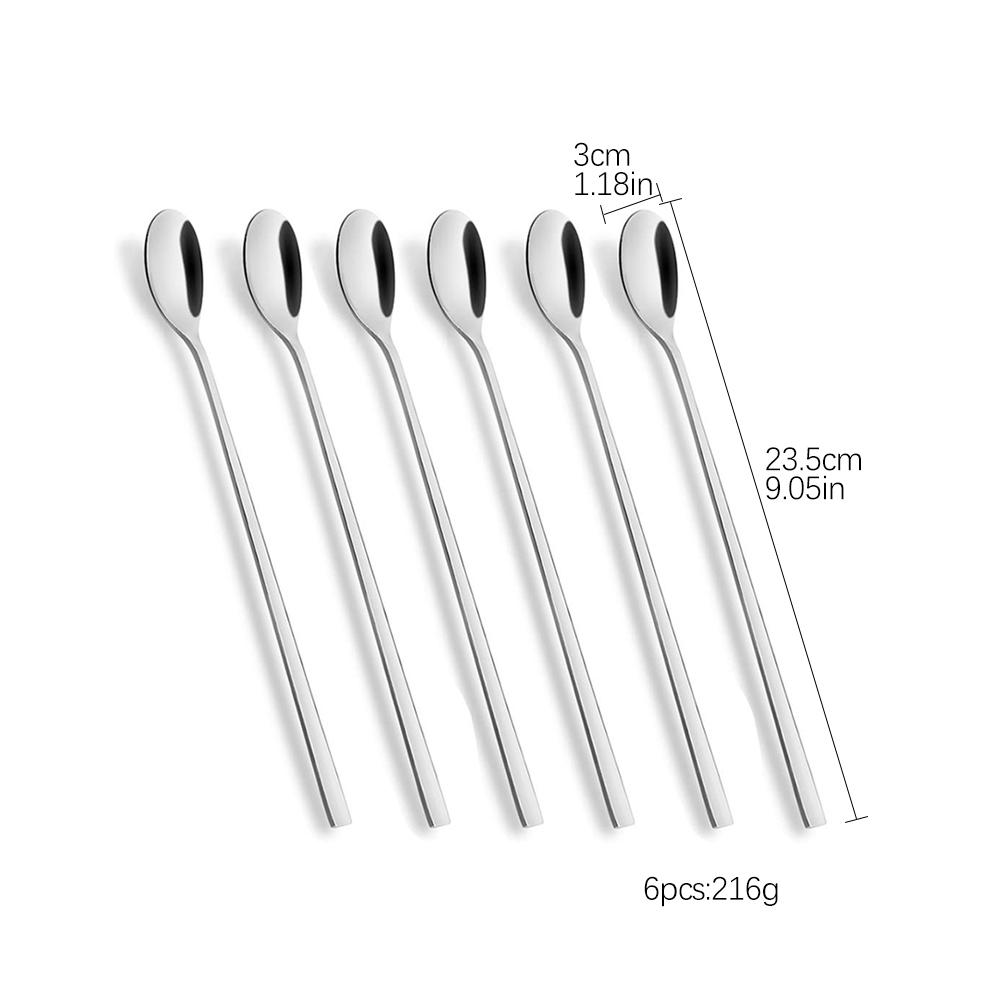 8/12-teiliger Eislöffel, Edelstahl, Eisteelöffel zum Mischen, Cocktail-Umrühren, Tee, Kaffee, Milchshake, Kaltgetränk