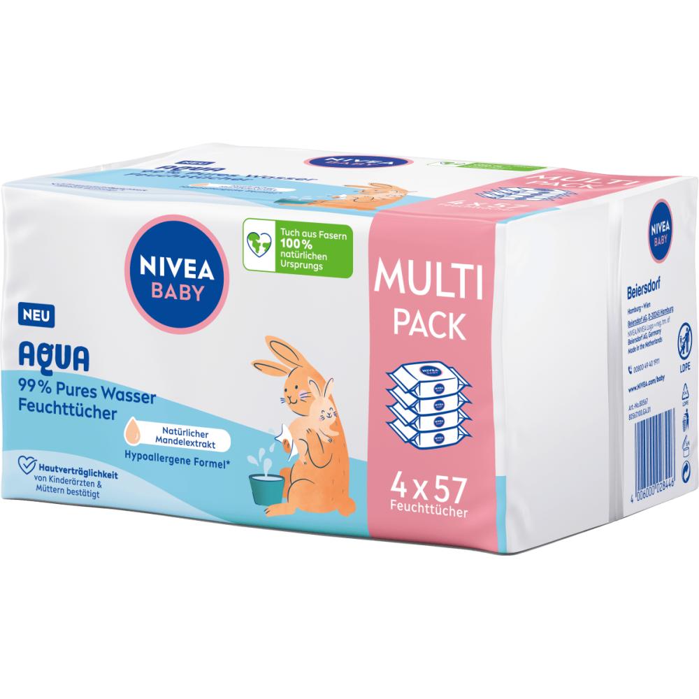 Nivea NIVEA Baby Wipes 99% Aqua (4x57 sheets) 228 pieces