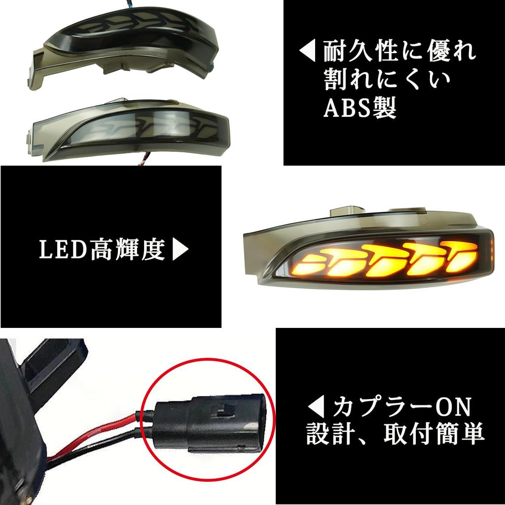 TOYOTA MXCJUP Flst-003 Sequential Door Mirror, LED Turn Signal, Side Mirror, Compatible with Vehicle