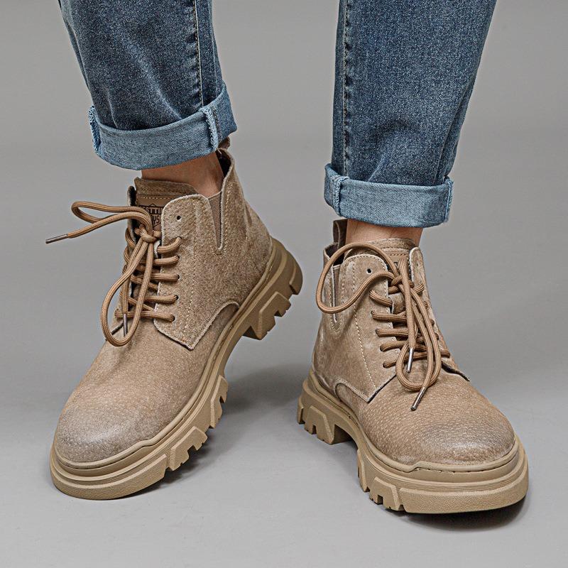 New Martin boots men's trendy fashion tooling boots retro high-end high-top boots men's shoes