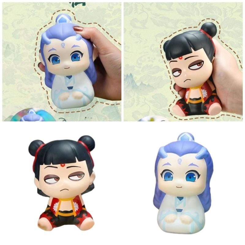 Squeeze Toy Nezha/Aobing Character Stress Reliever TPR Squeezable Toy Perfect for Office or Home Use Student Relax Toy