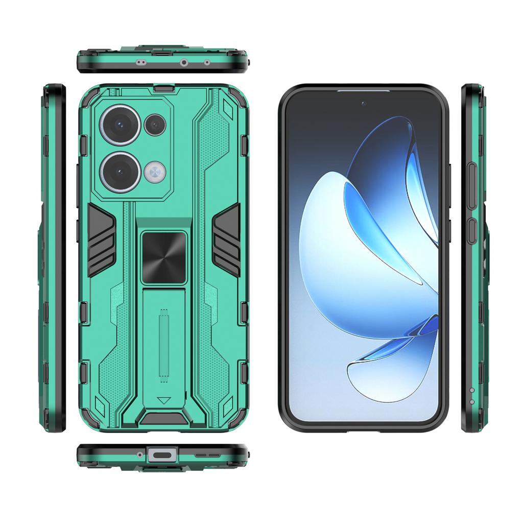Dla Oppo Reno13 5G (Światowy) Etui PC + TPU Odporne na wstrząsy Pokrowiec na telefon z podstawką