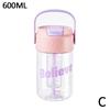 Plastic Water Bottle Large Portable Travel Bottle Sports Fitness Cup Drinking Straw Transparent Water Bottle