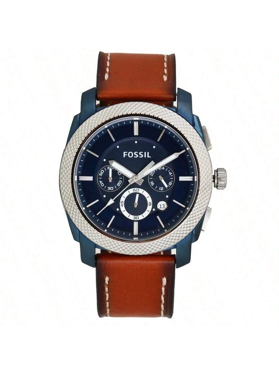 

Fossil Men s Quartz Leather 3-Hand Watch, Stainless Steel Case/Scratch-Resistant Glass, FS5232 коричневий