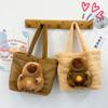 Korean Style Plush  Doll Tote Bag Large Capacity Fluffy Shoulder Bag Fashion Kid Schoolbag  Travel