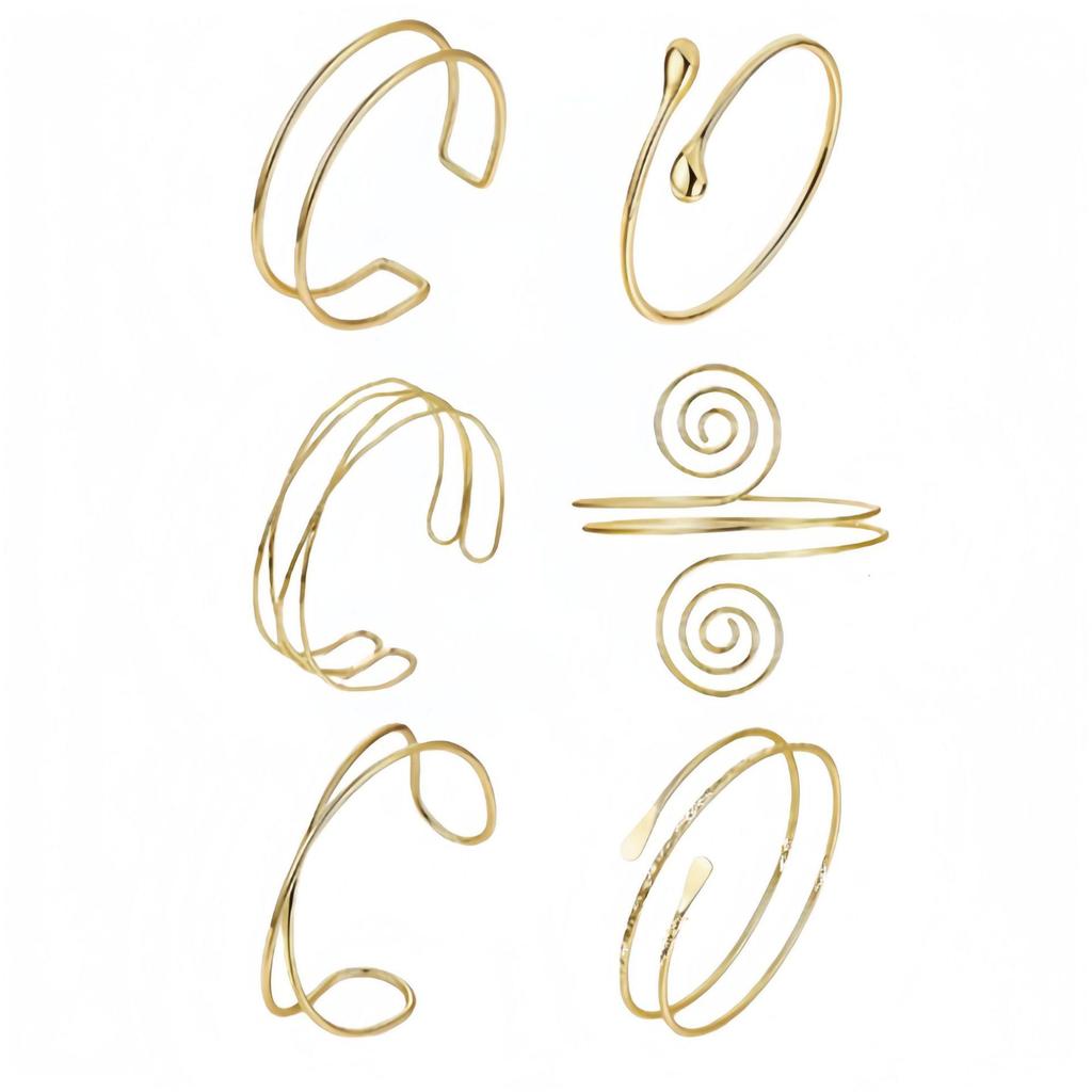 Geometric Open Metal Bangle Set: European & American Style Hand Jewelry