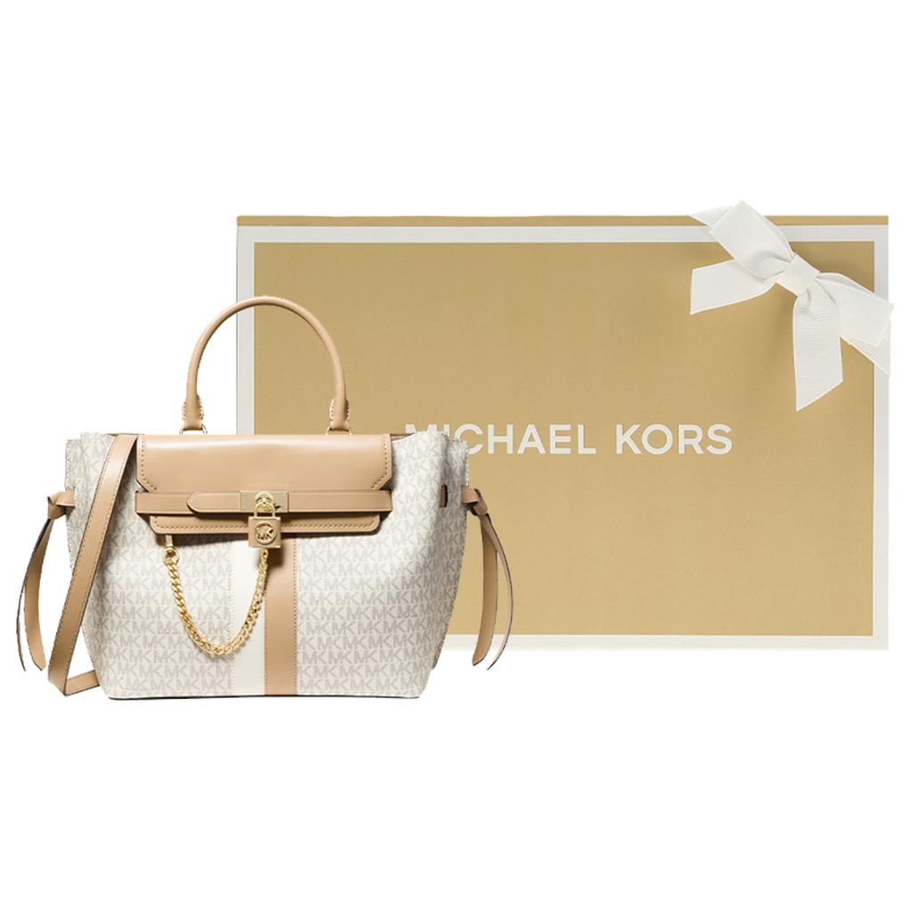 New MICHAEL KORS Leather Crossbody Bags Handbags Large Size Women's Vanilla White/Camel 30S2G9HS7B-170